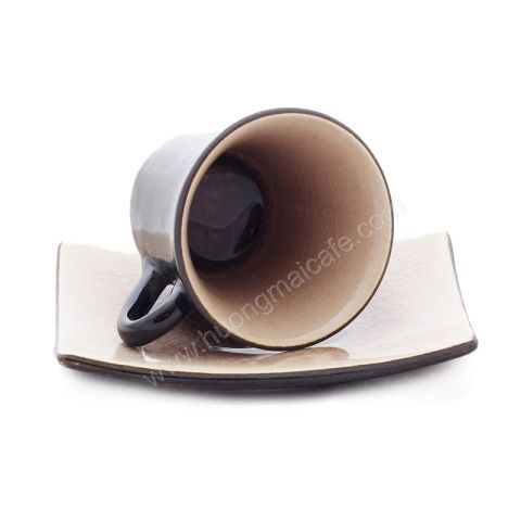 Cup Espesso with design squares dish