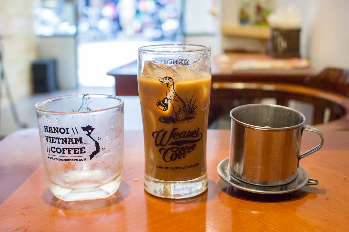 vietnamese coffee with filter and milk