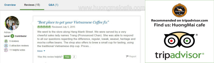 reviews weasel coffee on Trip Advisor