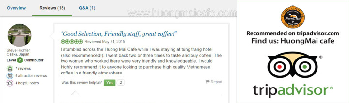 reviews weasel coffee on Trip Advisor